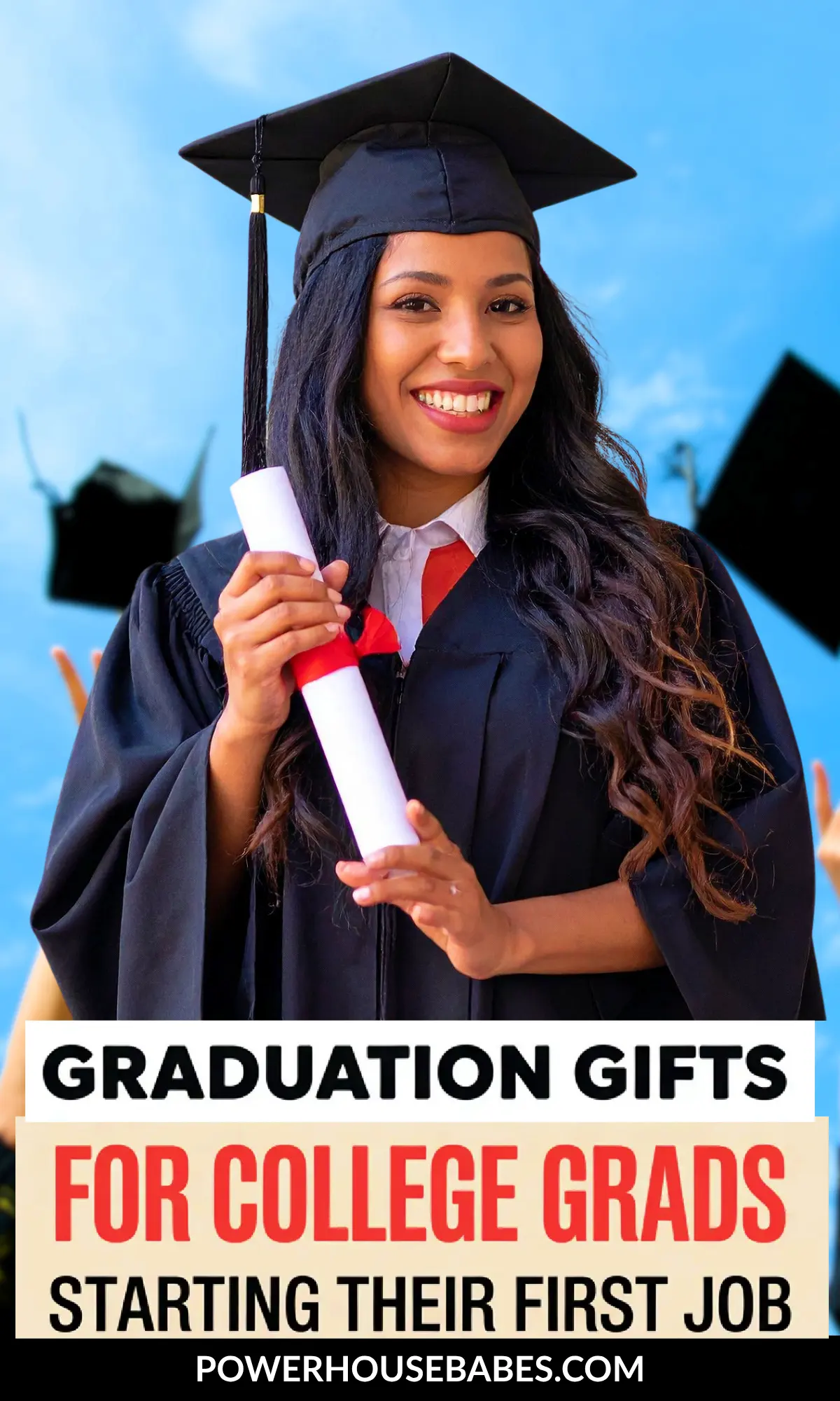 Smiling graduate in cap and gown holding a diploma, celebrating achievements and new job opportunities.